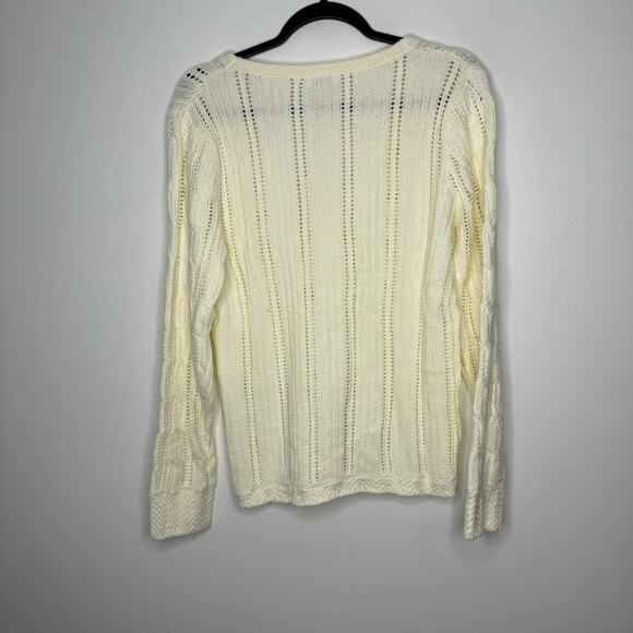 NWT SUNDANCE Gwyneth Timeless Sweater Cream Knit Off White Medium - Picture 3 of 6